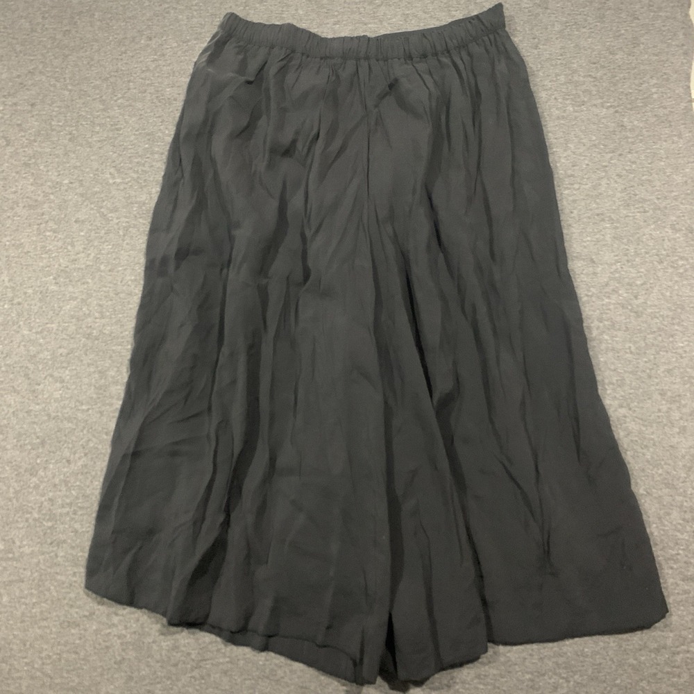 Anthropologie Pants Women's L Maeve Black Ultra Wide Leg Crop Palazzo Trouser - Picture 2 of 11